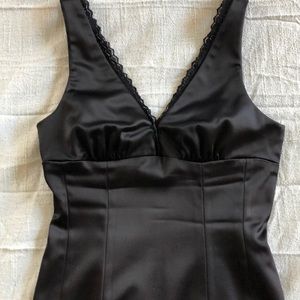 Bebe Cocktail lie cut strap back dress